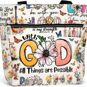 Large Waterproof Tote Bag for Women Religious Gift Stylish Spacious Durable